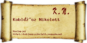 Koblász Nikolett névjegykártya