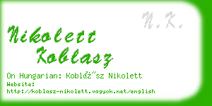 nikolett koblasz business card